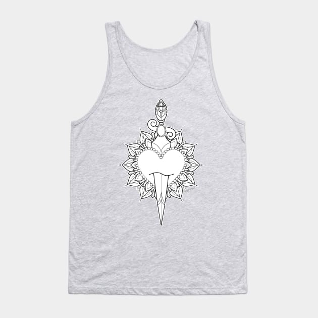 Dagger Heart Tank Top by holly_astral